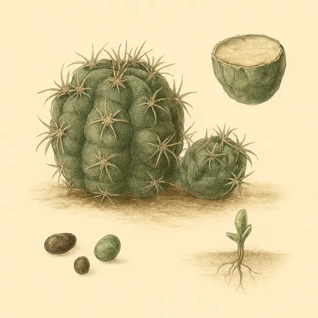 Acanthocalycium – Botanische Illustration der Vermehrung
