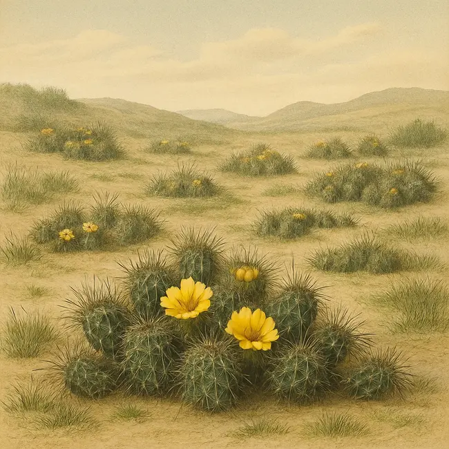 Airampoa – Botanische Illustration des natürlichen Lebensraums