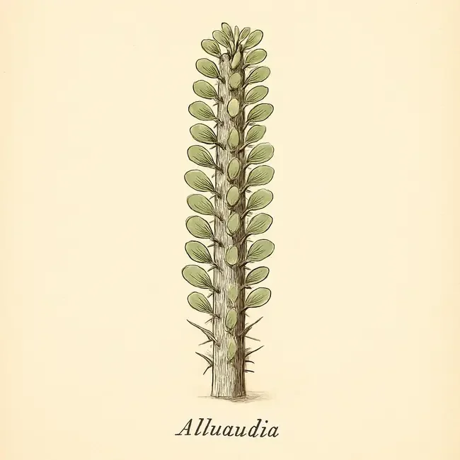 Alluaudia – Botanische Illustration des Habitus
