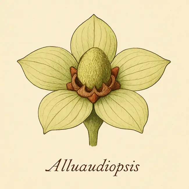 Alluaudiopsis – Botanische Illustration der Blüte