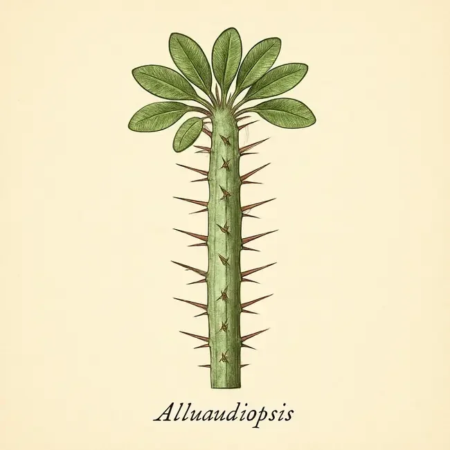 Alluaudiopsis – Botanische Illustration des Habitus