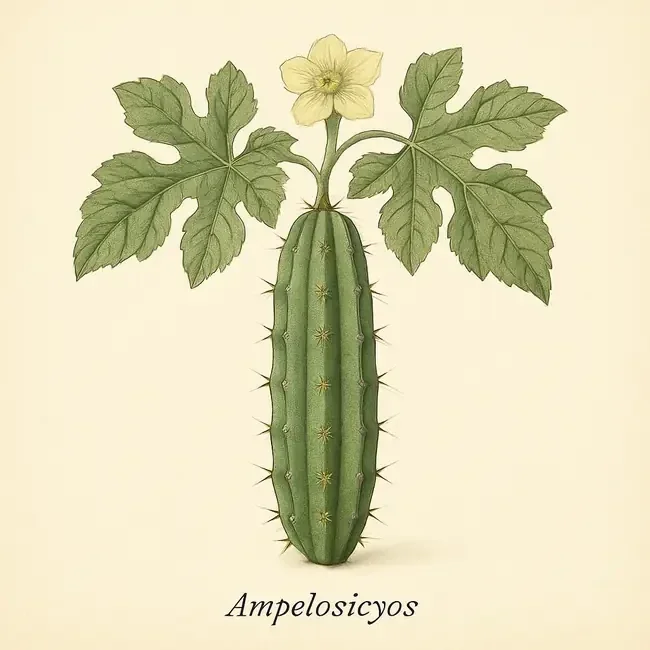 Ampelosicyos – Botanische Illustration des Habitus