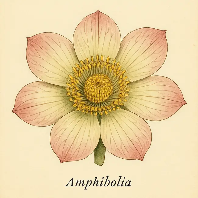 Amphibolia – Botanische Illustration der Blüte