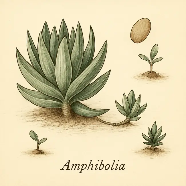 Amphibolia – Botanische Illustration der Vermehrung