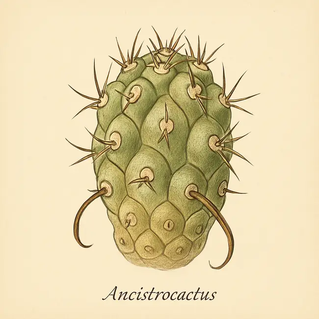 Ancistrocactus – Botanische Detailillustration