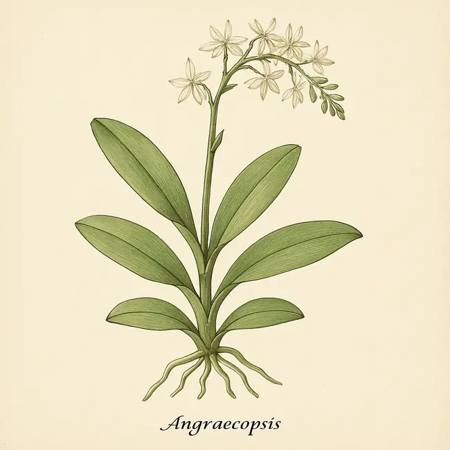 Angraecopsis – Botanische Illustration des Habitus