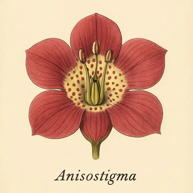 Anisostigma – Botanische Illustration der Blüte