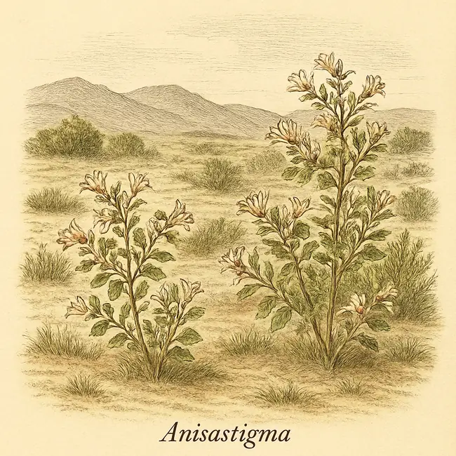 Anisostigma – Botanische Illustration des natürlichen Lebensraums
