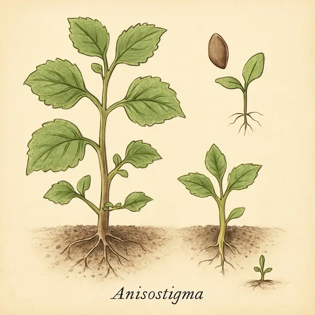 Anisostigma – Botanische Illustration der Vermehrung