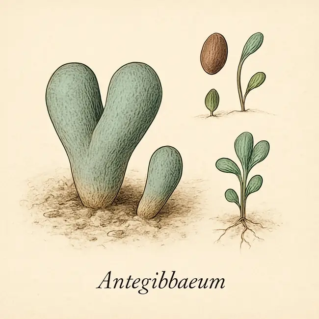 Antegibbaeum – Botanische Illustration der Vermehrung