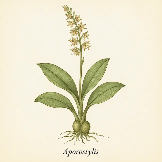 Aporostylis – Botanische Illustration des Habitus