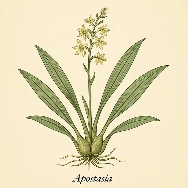Apostasia – Botanische Illustration des Habitus