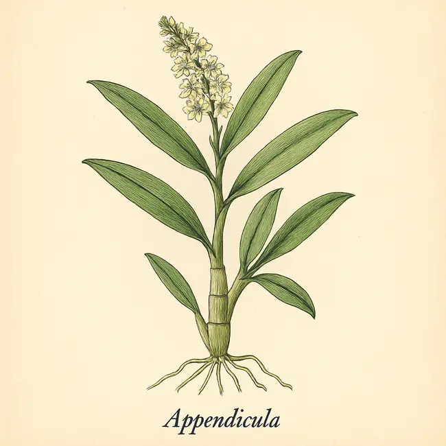 Appendicula – Botanische Illustration des Habitus