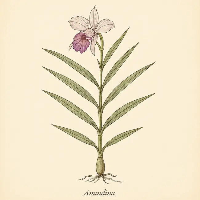 Arundina – Botanische Illustration des Habitus