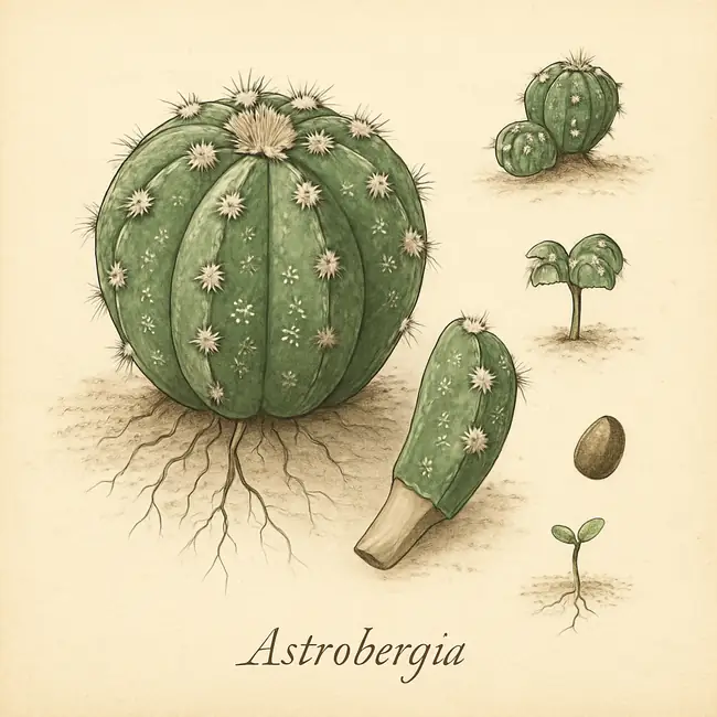 Astrobergia – Botanische Illustration der Vermehrung