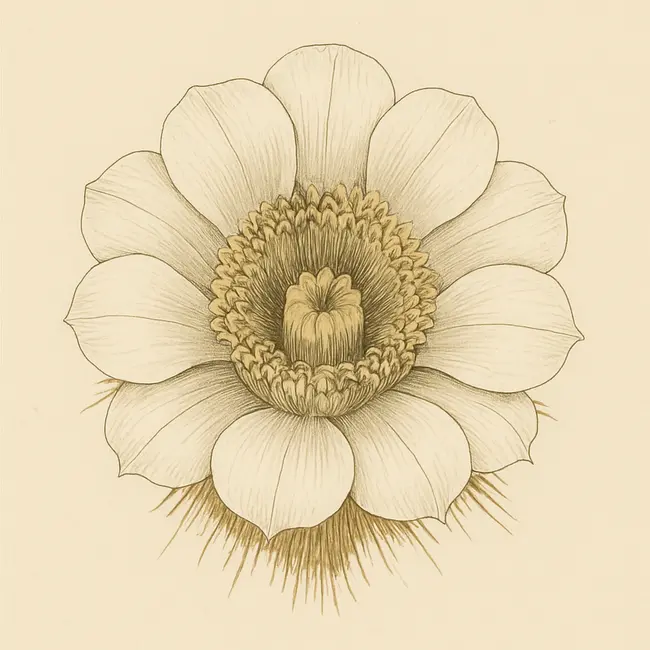 Austrocephalocereus – Botanische Illustration der Blüte