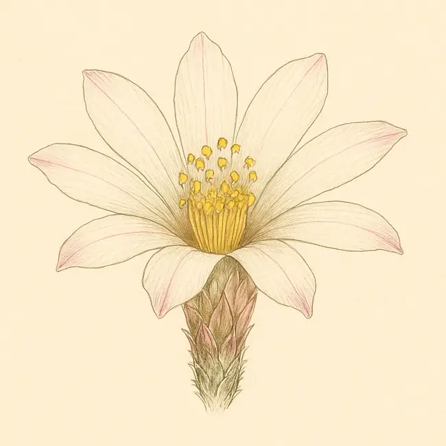 Aztekium – Botanische Illustration der Blüte