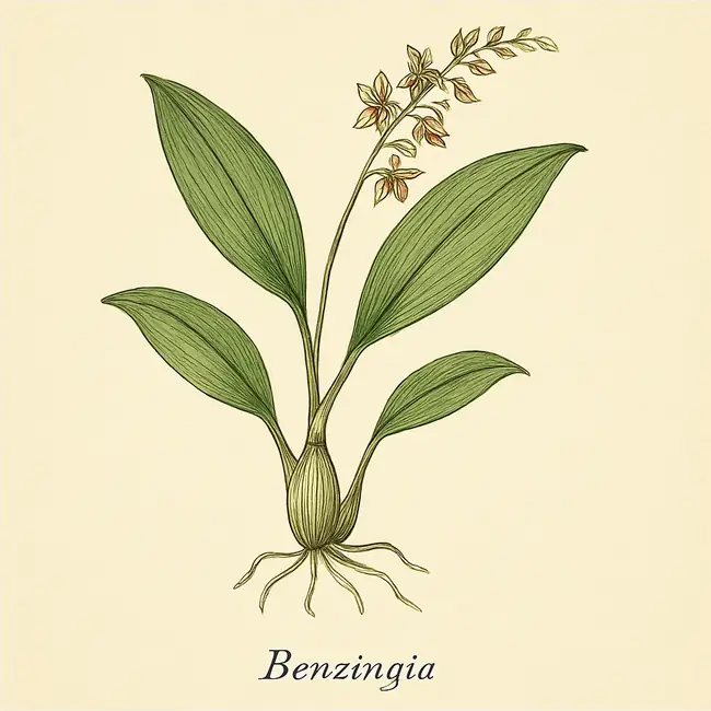 Benzingia – Botanische Illustration des Habitus