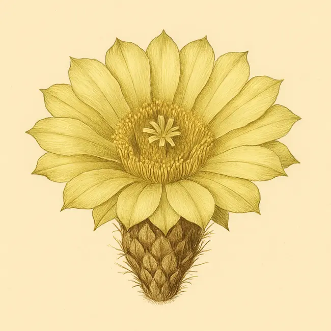 Bergerocactus – Botanische Illustration der Blüte