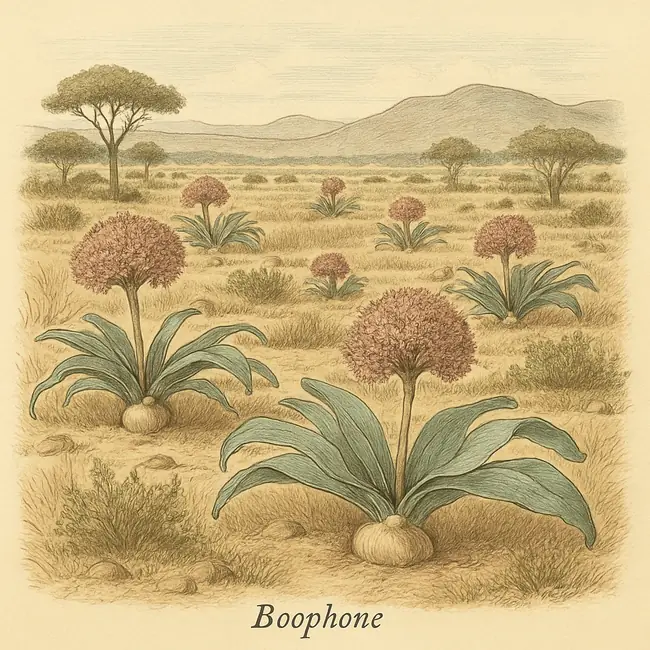 Boophone – Botanische Illustration des natürlichen Lebensraums