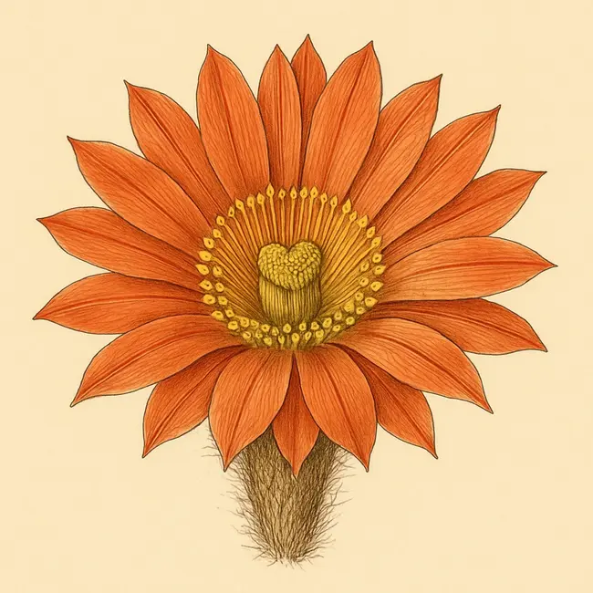 Brasilicactus – Botanische Illustration der Blüte