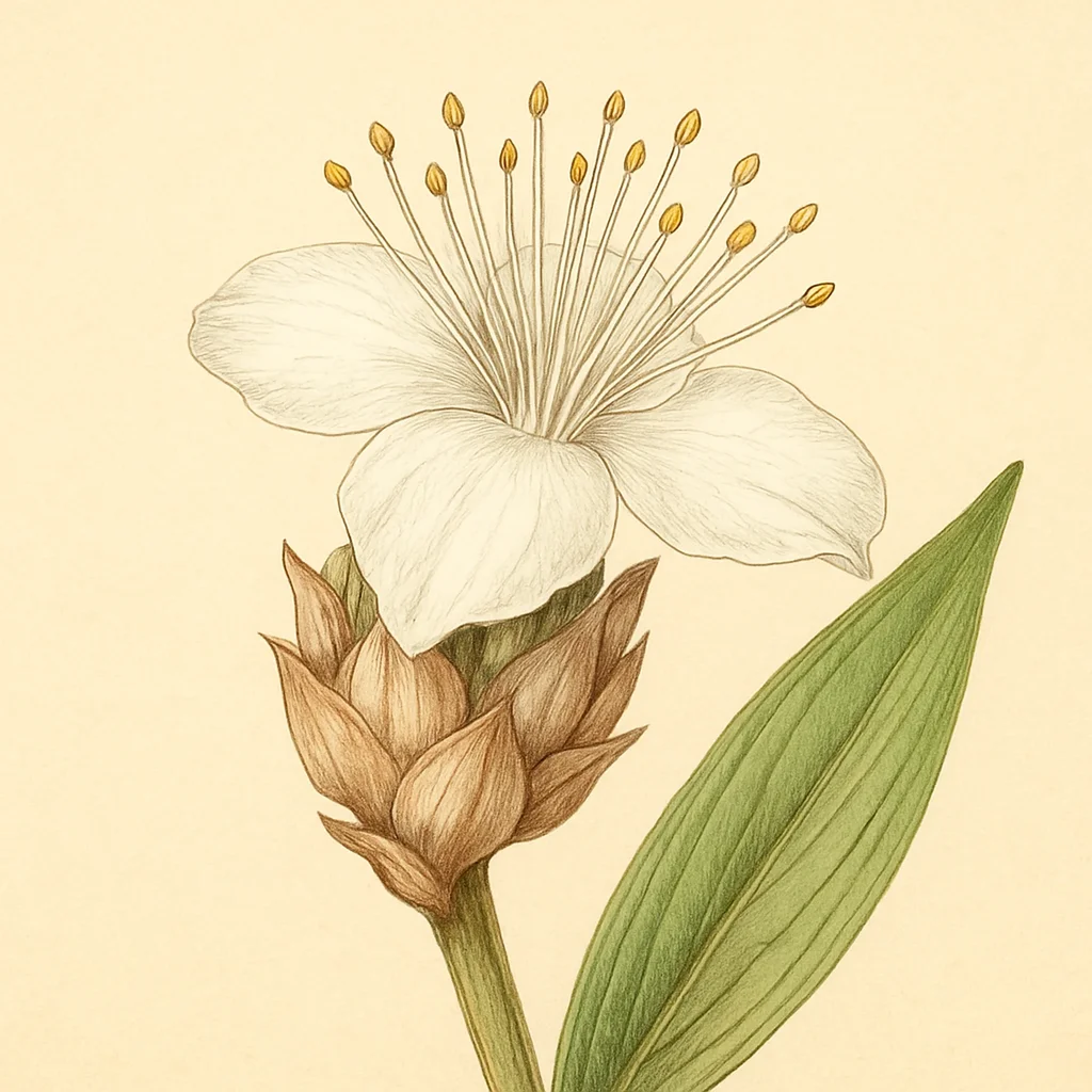 Callisia – Botanische Illustration der Blüte