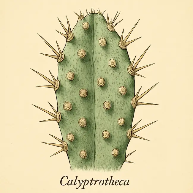 Calyptrotheca – Botanische Detailillustration