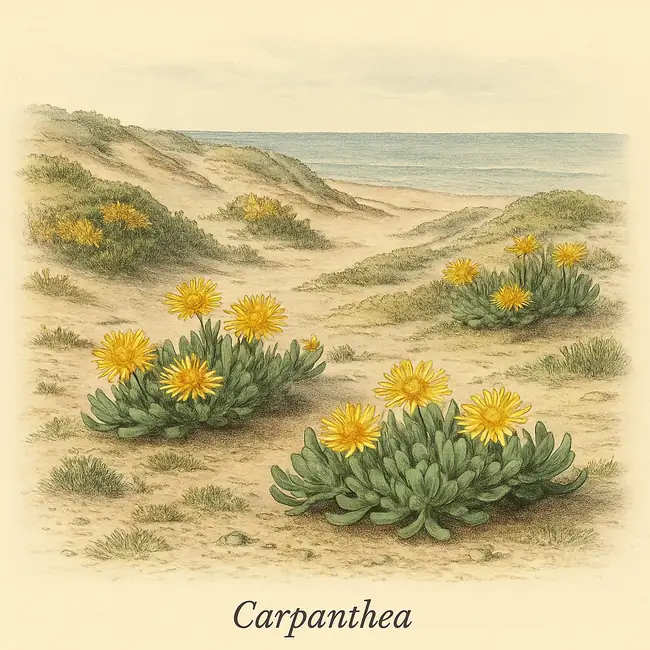 Carpanthea – Botanische Illustration des natürlichen Lebensraums