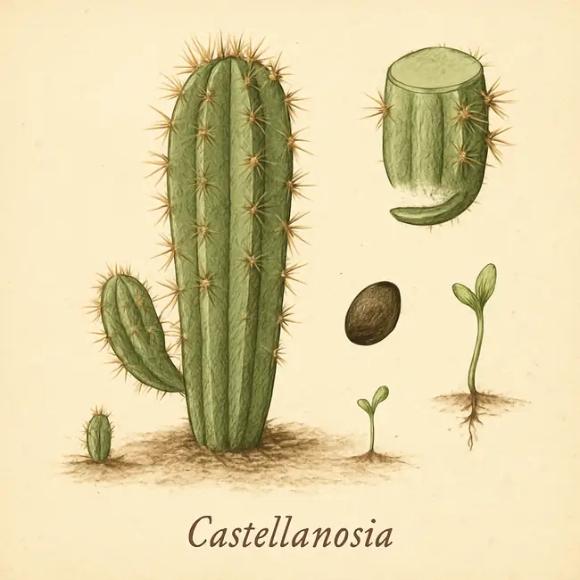 Castellanosia – Botanische Illustration der Vermehrung