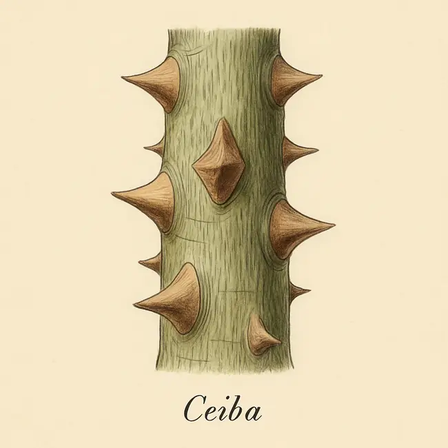 Ceiba – Botanische Detailillustration