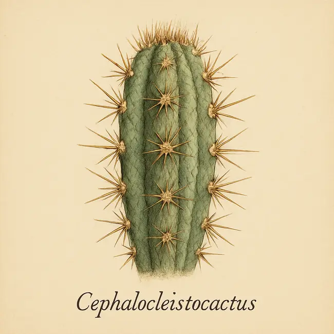 Cephalocleistocactus – Botanische Detailillustration