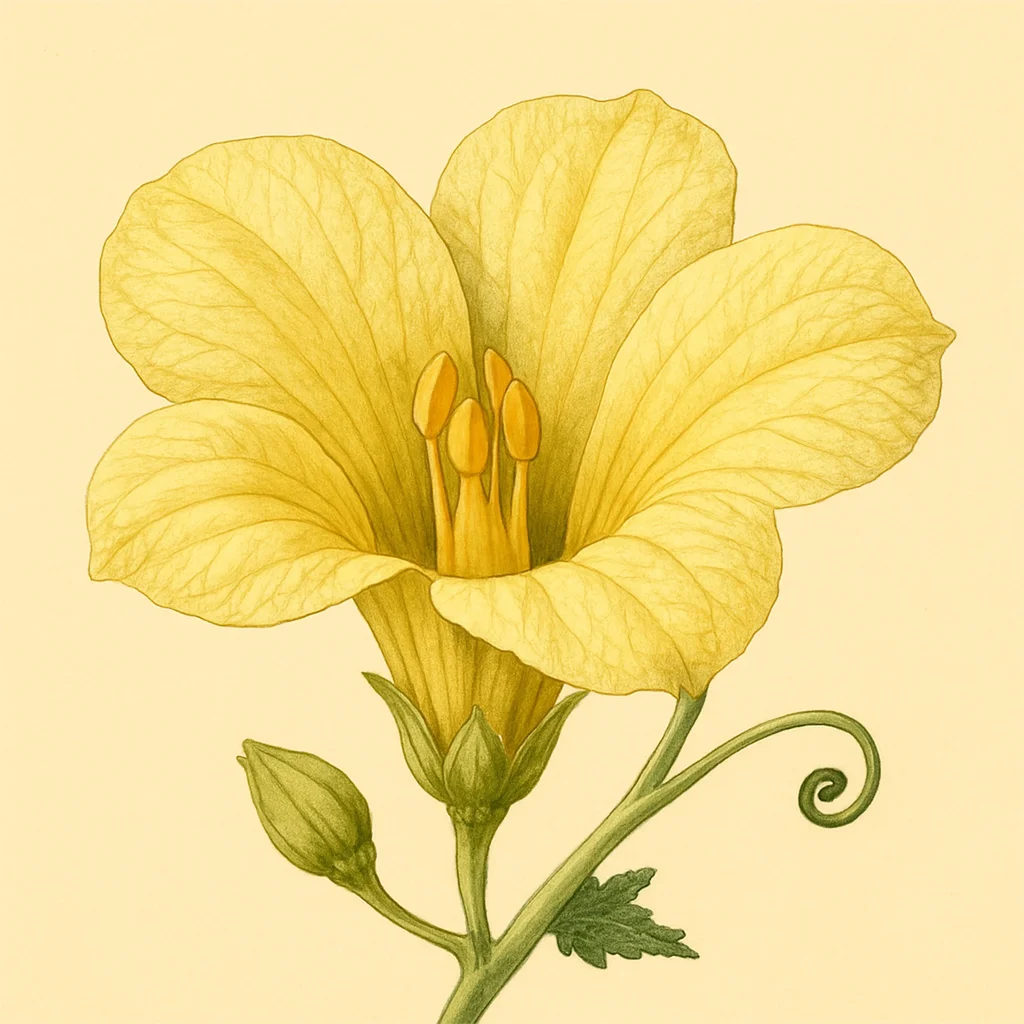 Cephalopentandra – Botanische Illustration der Blüte