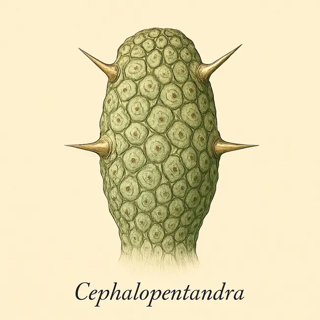 Cephalopentandra – Botanische Detailillustration