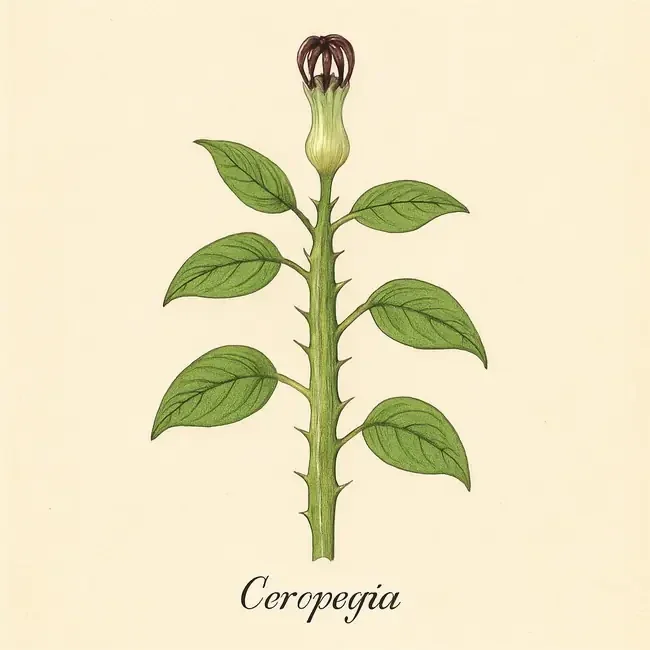 Ceropegia – Botanische Illustration des Habitus