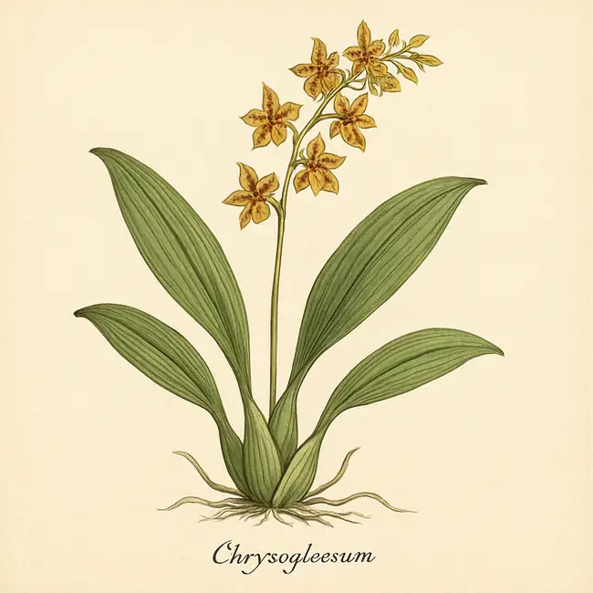 Chrysoglossum – Botanische Illustration des Habitus