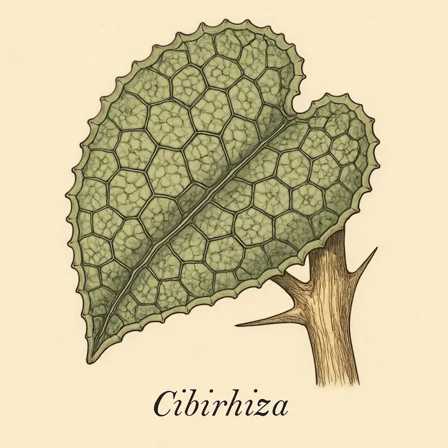 Cibirhiza – Botanische Detailillustration