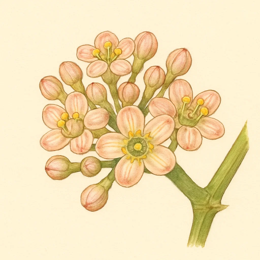 Cissus – Botanische Illustration der Blüte