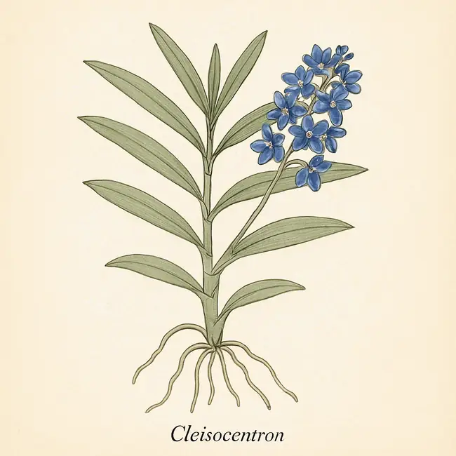 Cleisocentron – Botanische Illustration des Habitus