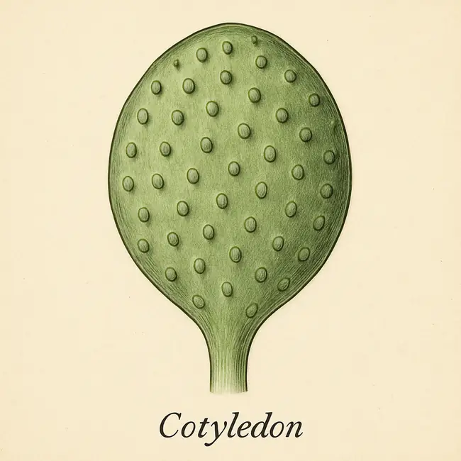 Cotyledon – Botanische Detailillustration