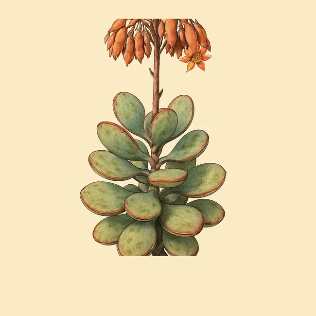 Cotyledon – Botanische Illustration des Habitus