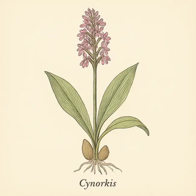 Cynorkis – Botanische Illustration des Habitus