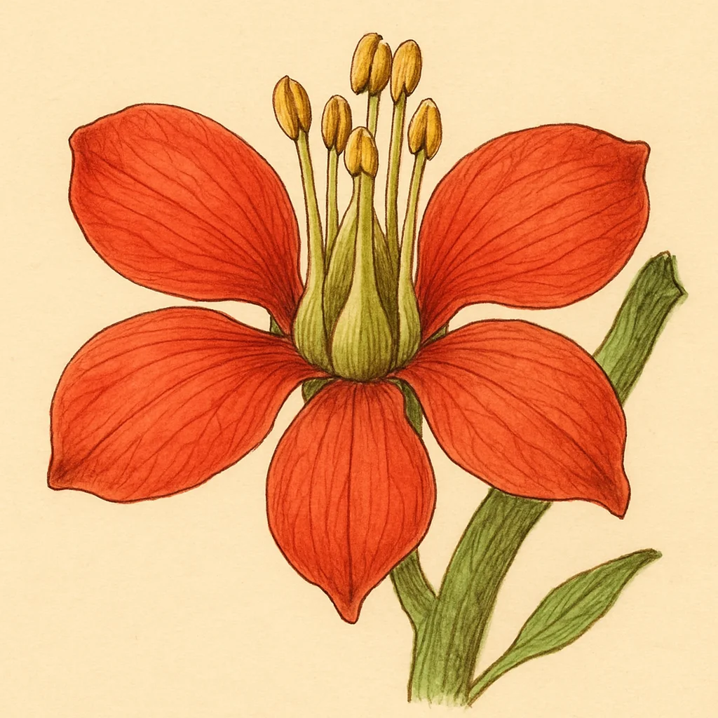 Cyphostemma – Botanische Illustration der Blüte