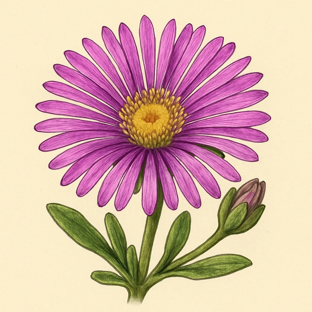 Delosperma – Botanische Illustration der Blüte