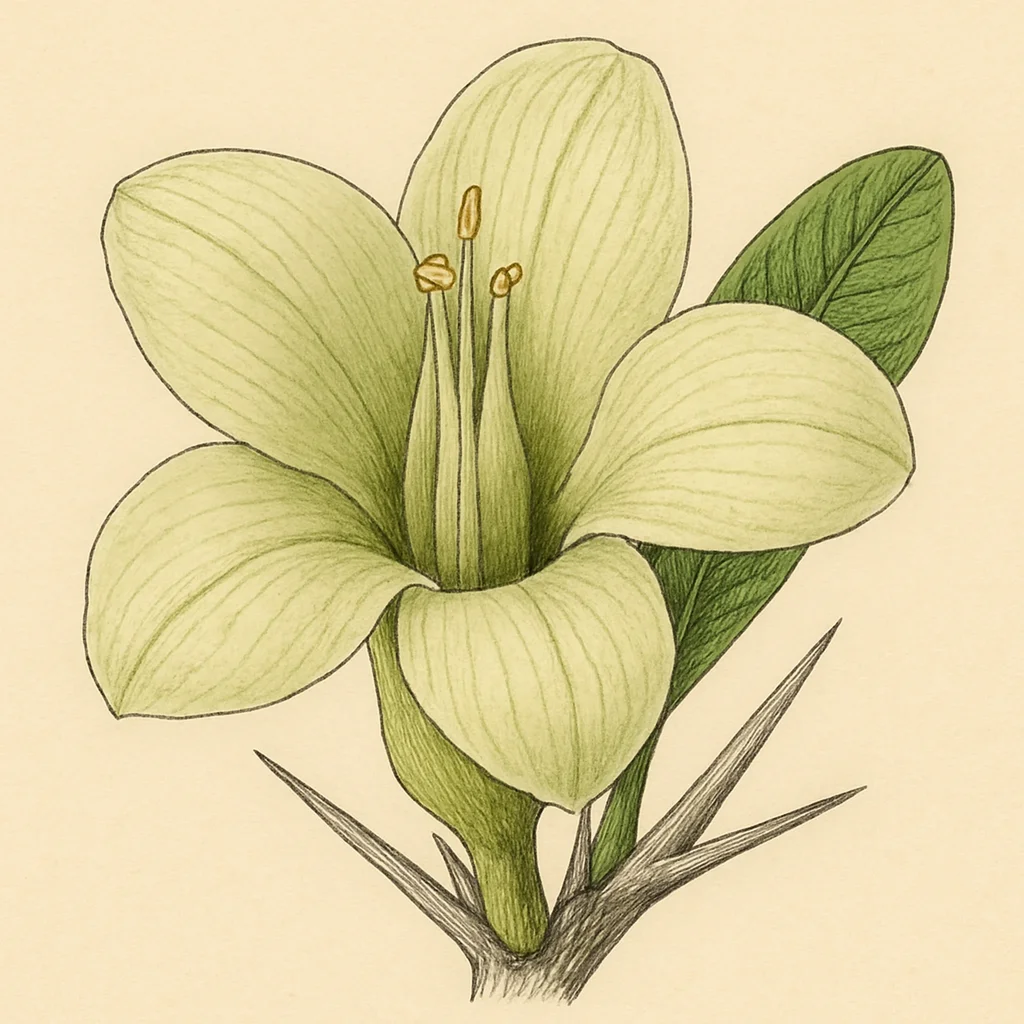 Didierea – Botanische Illustration der Blüte