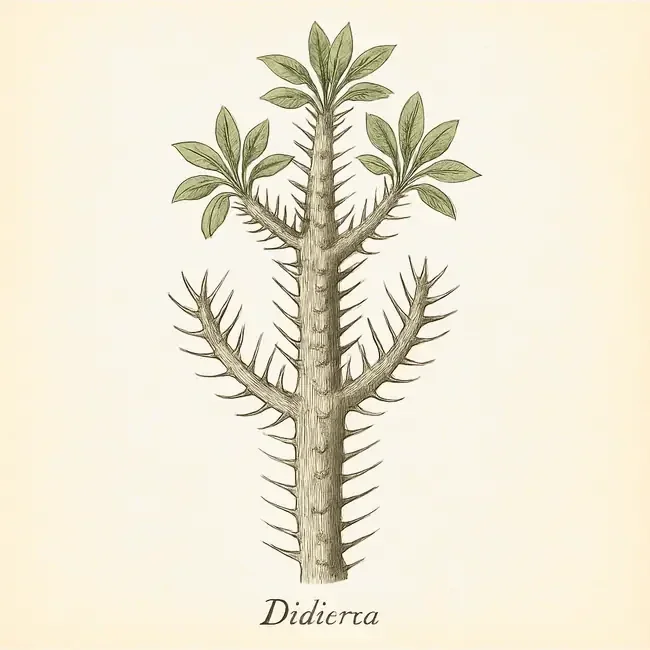 Didierea – Botanische Illustration des Habitus