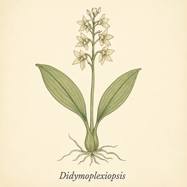 Didymoplexiopsis – Botanische Illustration des Habitus