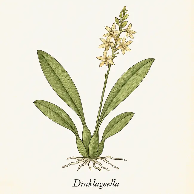 Dinklageella – Botanische Illustration des Habitus