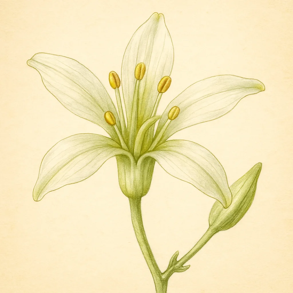 Dioscorea – Botanische Illustration der Blüte