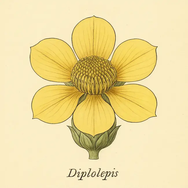 Diplolepis – Botanische Illustration der Blüte