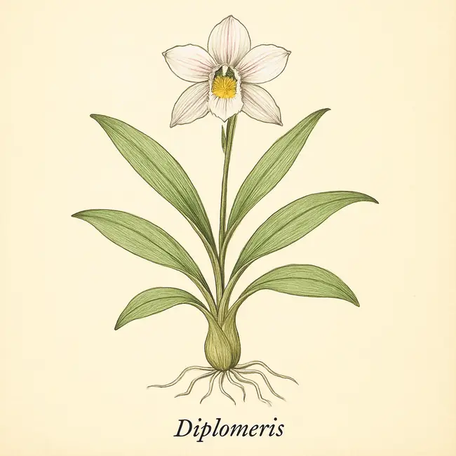 Diplomeris – Botanische Illustration des Habitus